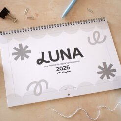 Alternative view of Droom, Plan & Doe // LUNA Familieplanner 2026 // XL Maandkalender Gezinsplanner Zes Personen // Zwart Wit